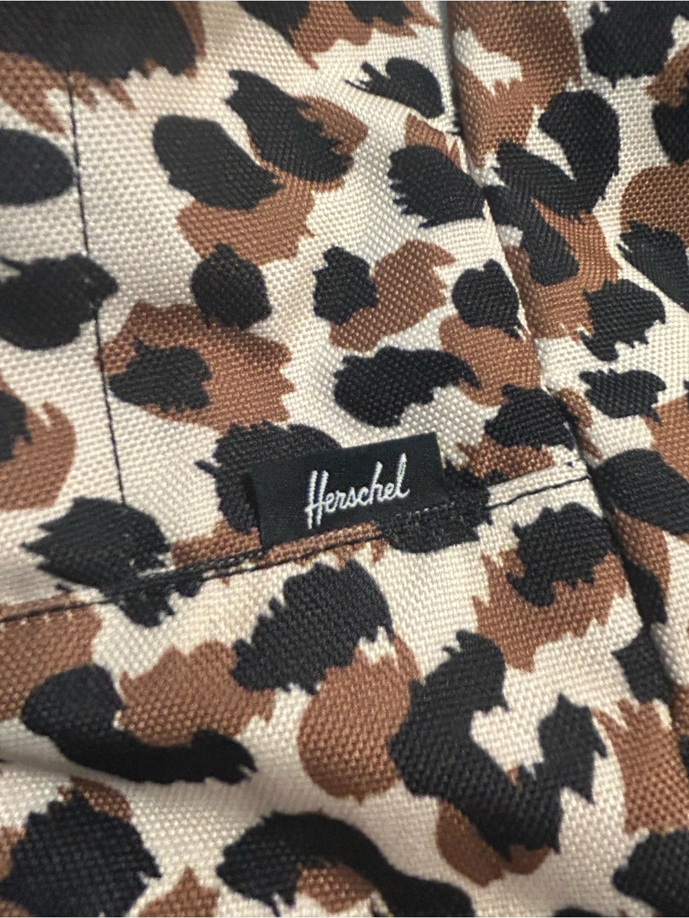 Herschel Supply Co. Leopard Print Backpack in Black, Brown & Cream - Picture 5 of 12